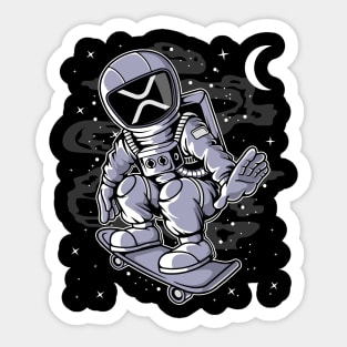 Astronaut Skate Ripple XRP Coin To The Moon Crypto Token Cryptocurrency Blockchain Wallet Birthday Gift For Men Women Kids Sticker